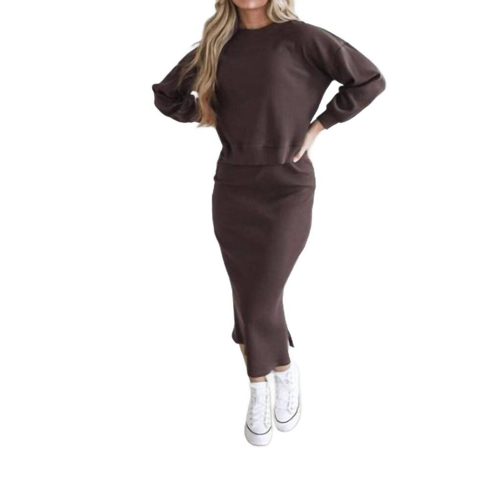 NEW MIKAROSE ribbed sweater in brown